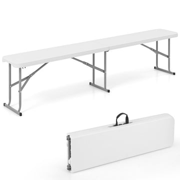 6 Feet Plastic Folding Bench Portable Seat with Handle and Lock