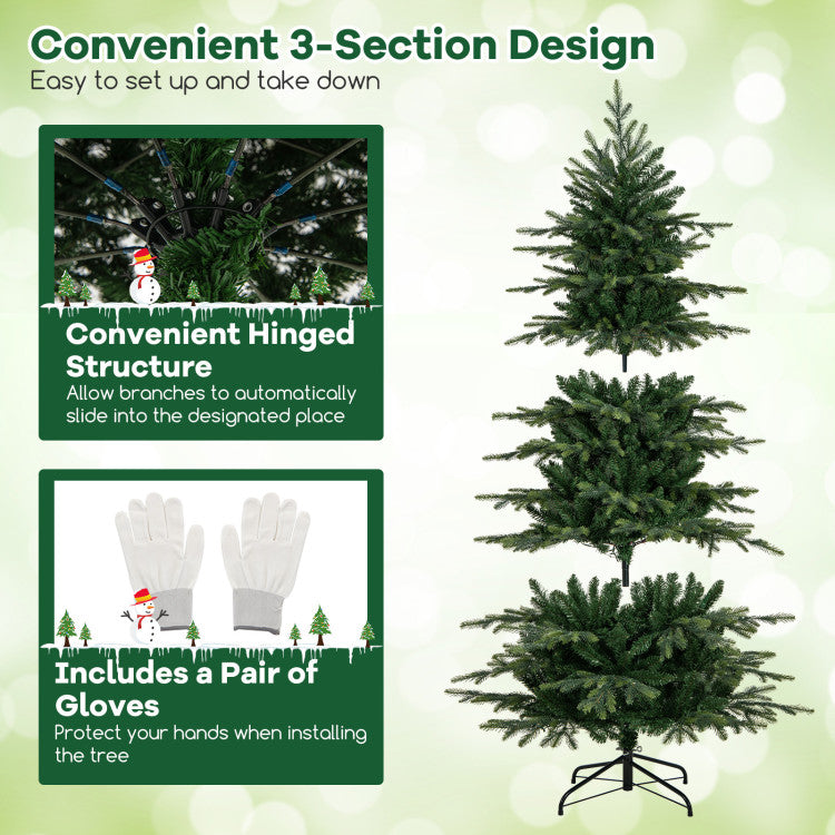 6/7.5/9 Feet Pre-Lit Artificial Christmas Tree with Warm White LED Lights