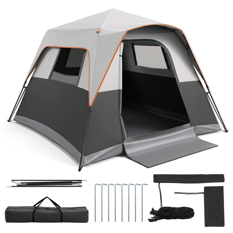 6-Person Outdoor Camping Tent Blackout Easy Setup Instant Cabin Tent with Rainfly and Carrying Bag