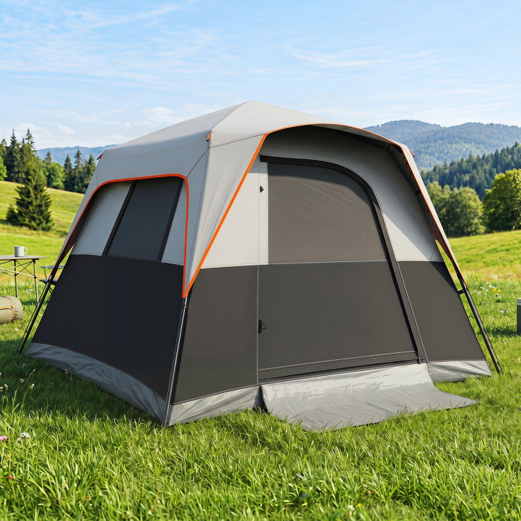 6-Person Outdoor Camping Tent Blackout Easy Setup Instant Cabin Tent with Rainfly and Carrying Bag