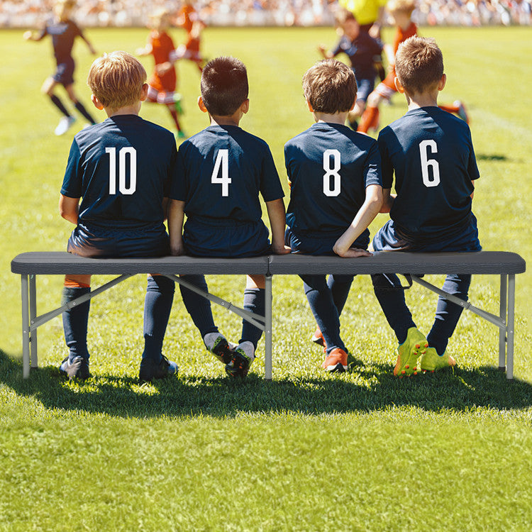 6 Feet Folding HDPE Bench with 1320 LBS Capacity and Handle Lock