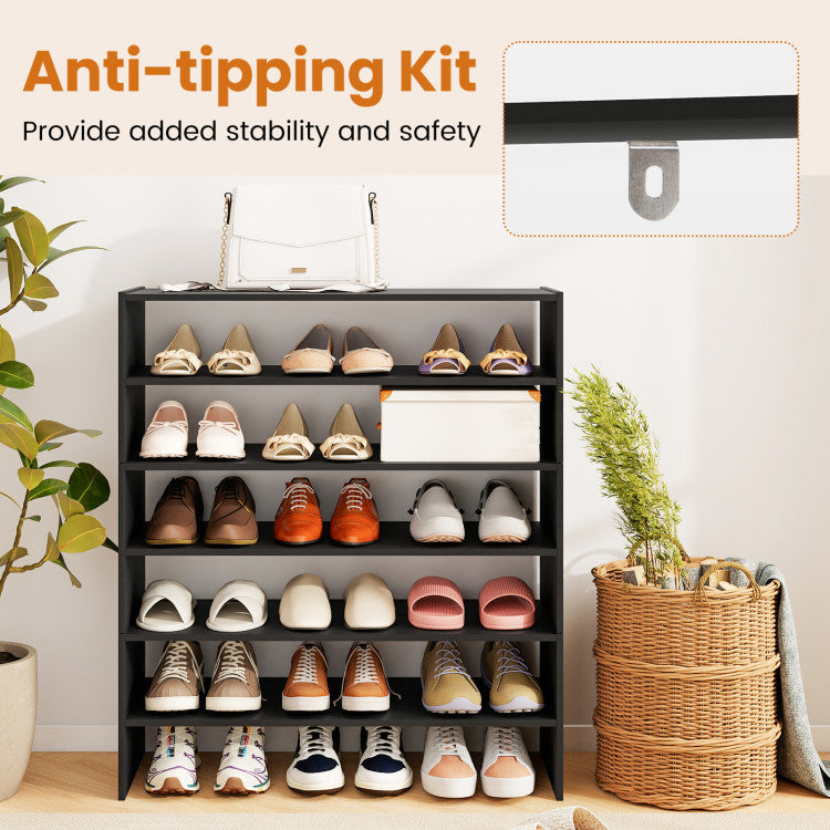 6-tier Shoe Rack with Anti-tipping Device for Entryway