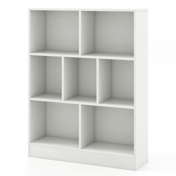 7-Section Freestanding Bookshelf for Kids Room Classroom Daycare Nursery