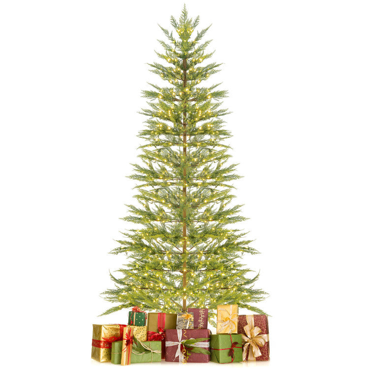 6.5/7.5 Feet Artificial Cypress Christmas Tree Pre-lit Hinged