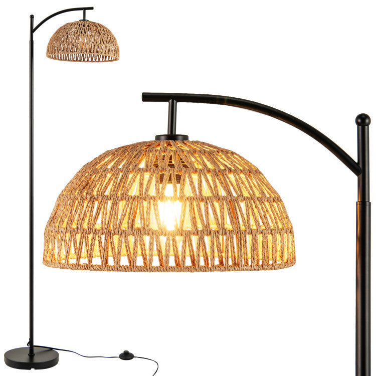Arc Floor Lamp 63 Inches Tall Pole Lamp with Hanging Lampshade