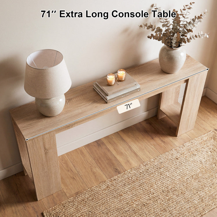 71 Inches Long Console Table with Storage for Hallway