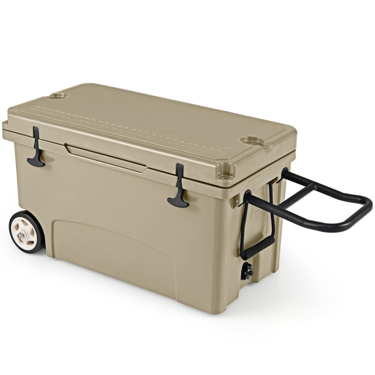 75 Quart Portable Hard Cooler with 6-Day Ice Retention and Wheels