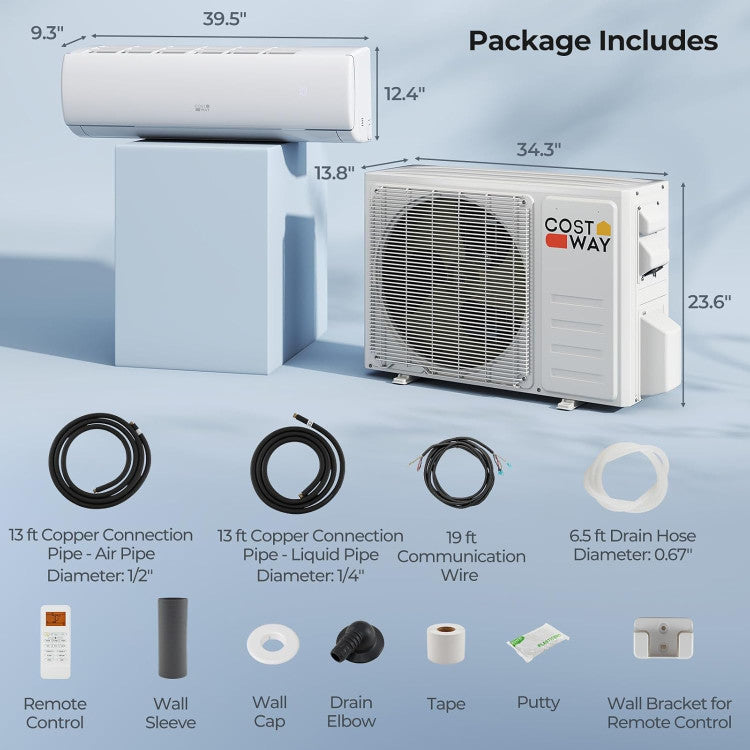 EchoCool Series 23000 BTU 208/230V Mini Split Air Conditioner and Heater Pump System