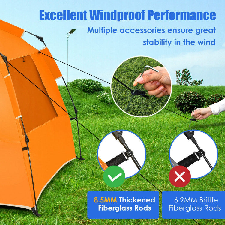 3-4 Person Easy Pop-Up Beach Tent UPF 50+ Portable Sun Shelter