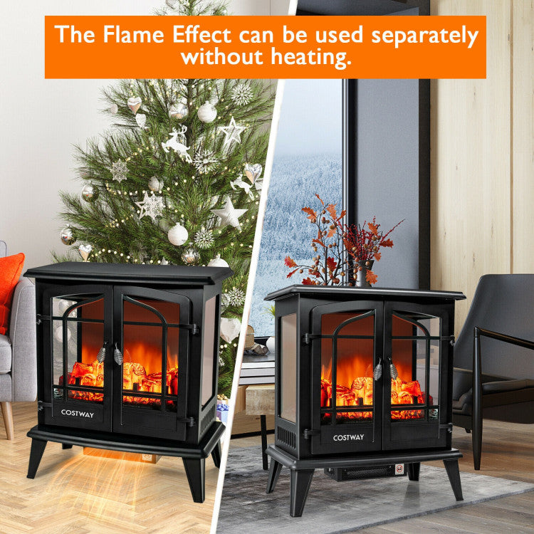 25 Inch Freestanding Electric Fireplace Heater with Realistic Flame effect