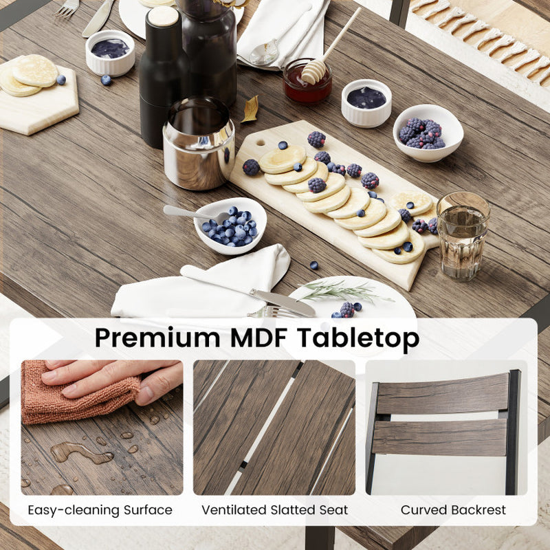 4-Piece Dining Table Set for 4 with 1 Bench and 2 Chairs
