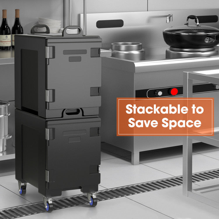81 Quart Capacity End-loading Insulated Food Pan Carrier with Wheels