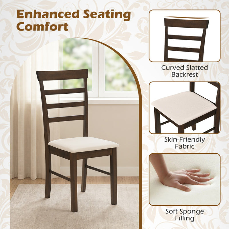 5-Piece Dining Table Set for 4 with Upholstered Chairs for Small Space and Dining Room