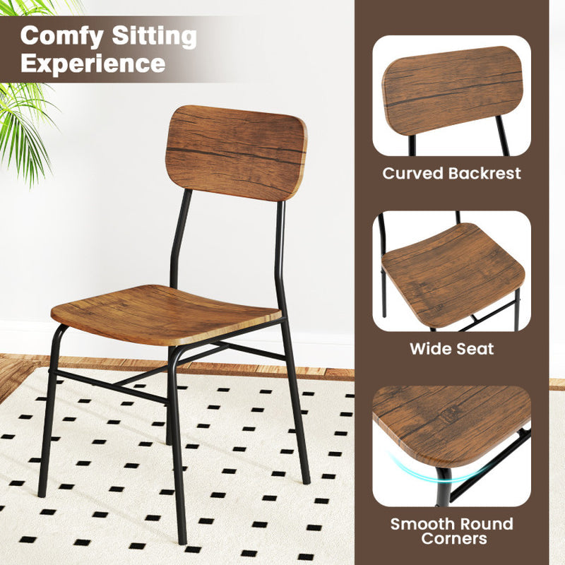 5-Piece Table Set for 4 with Metal Frame and Storage Rack