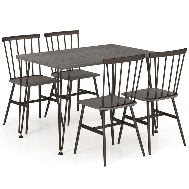 5-Piece Dining Table Set for 4 with 360° Swivel Feet for Small Place
