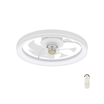 19 Inch Ceiling Fan Low Profile Flush Mount Fan with 3000-6500K Dimmable LED