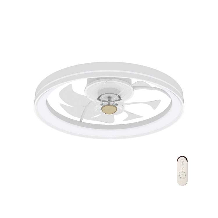 19 Inch Ceiling Fan Low Profile Flush Mount Fan with 3000-6500K Dimmable LED