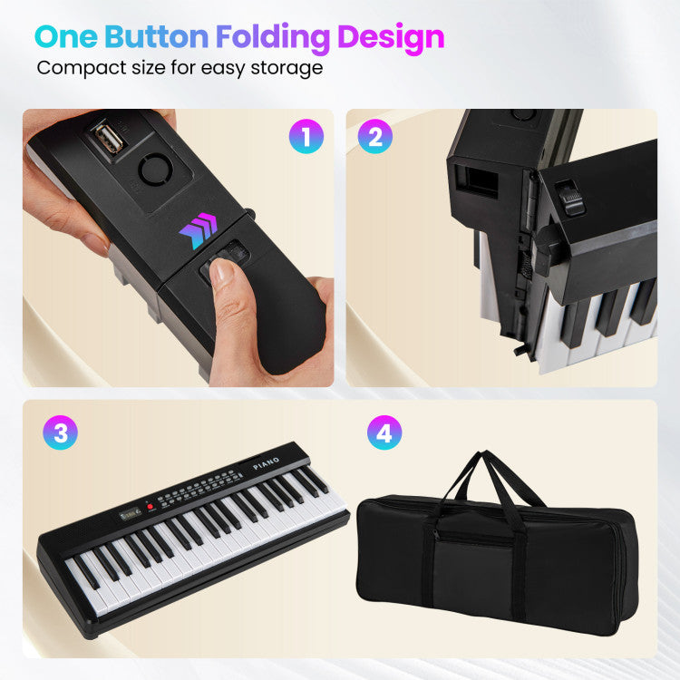 88 Key Foldable Electric Keyboard Piano with Wireless MIDI and Dual Speakers