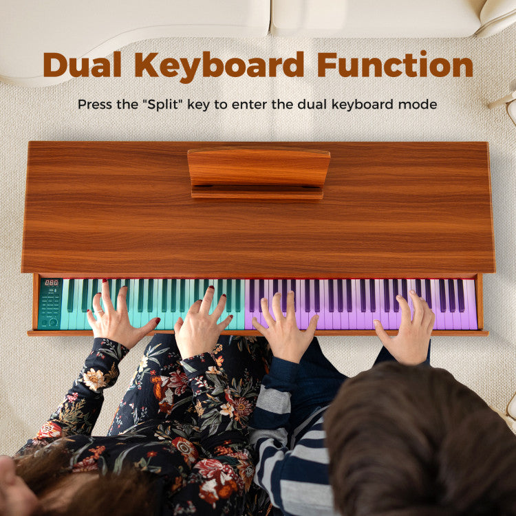 88-Key Graded Hammer Action Weighted Keyboard with Push-pull Drawer