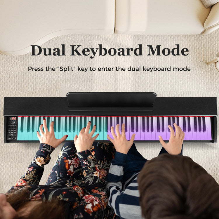 88-Key Hammer Action Weighted Keyboard with Furniture Stand