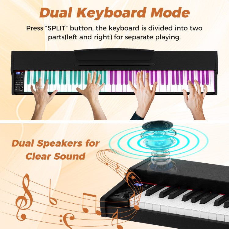 88-Key Keyboard Piano Set with Adjustable Stand
