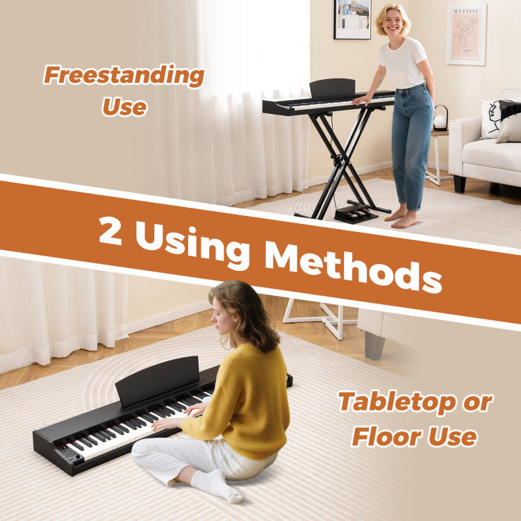 88-Key Keyboard Piano Set with Adjustable Stand