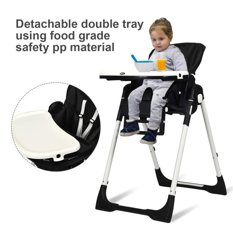 Foldable High Chair with Multiple Adjustable Backrests