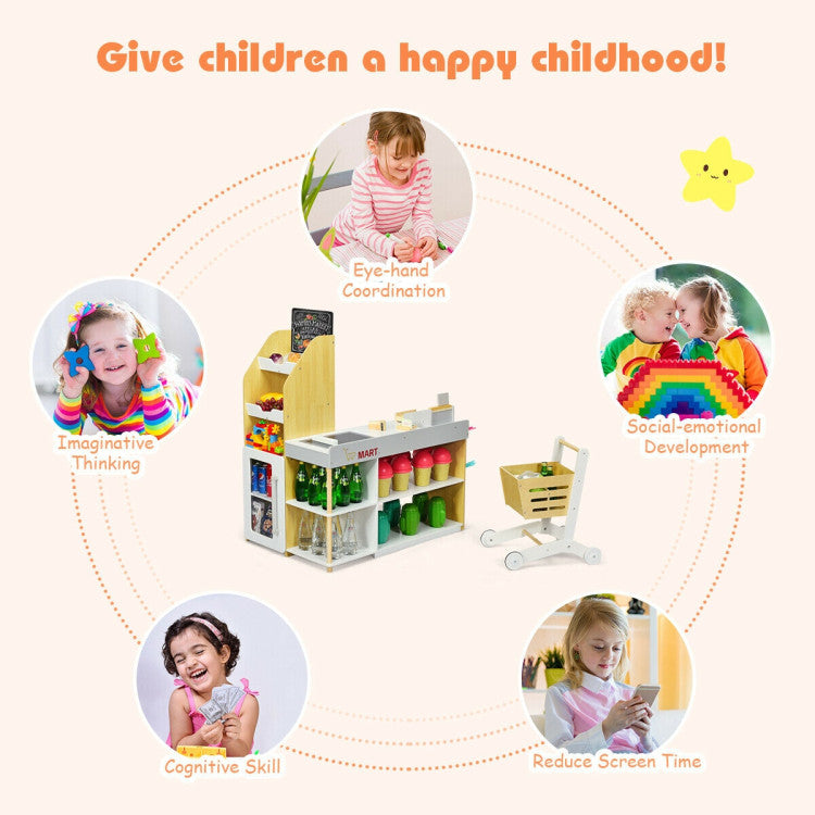 Grocery Store Playset Pretend Play Supermarket Shopping Set