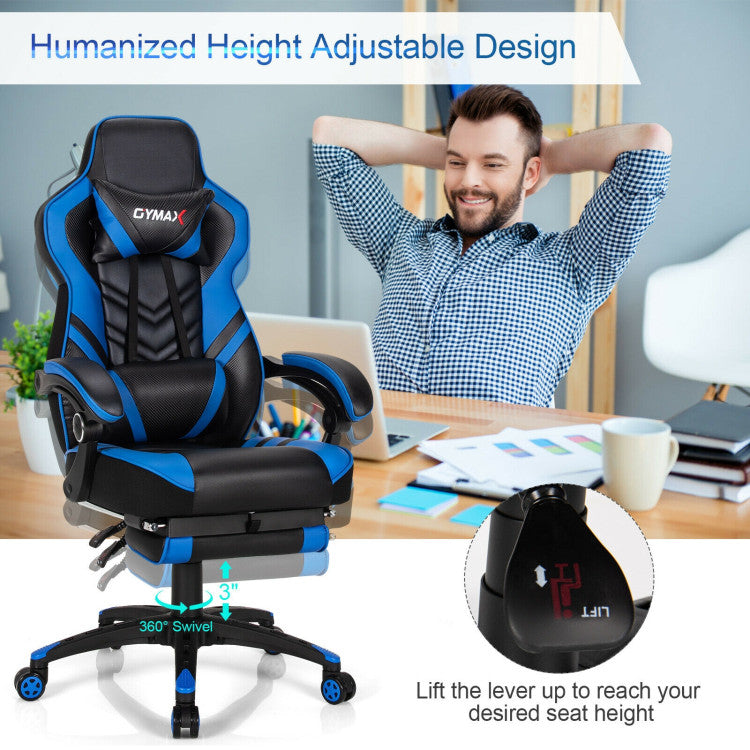 Adjustable Gaming Chair with Footrest for Home Office