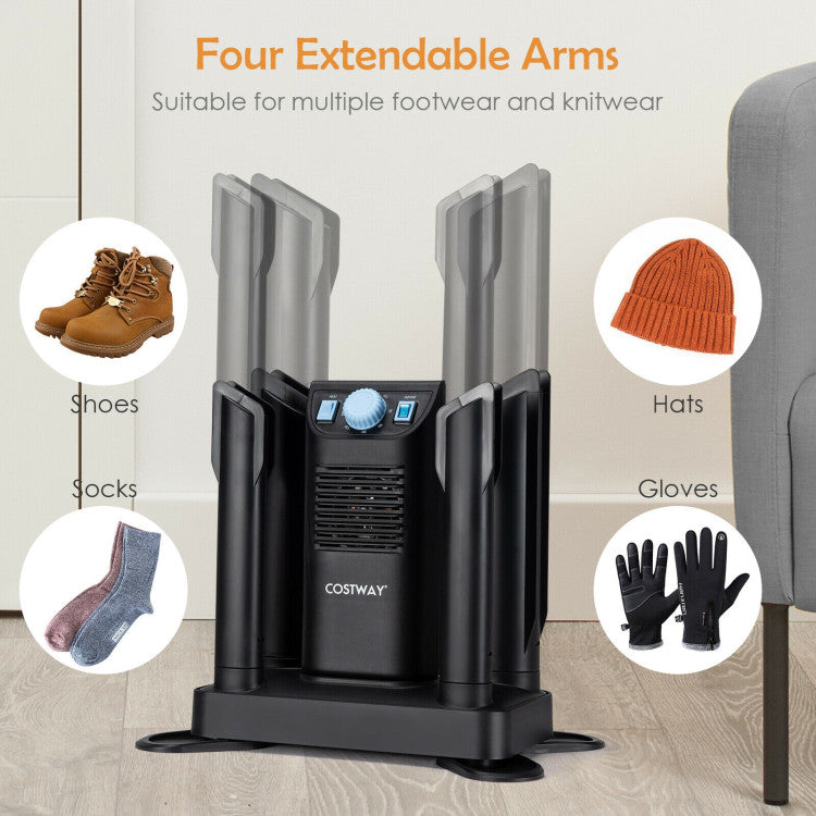 Electric Shoe Boot Dryer 4 Shoes with 180 Mins Timer Ozone Disinfection