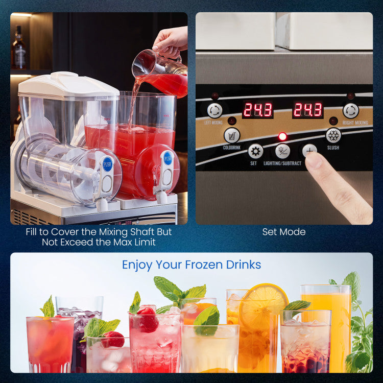 8 Gal Commercial Slushie Machine with LED Lights