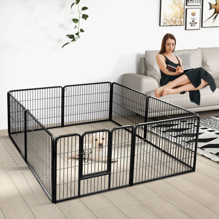 8 Panel 24/32/40 Inch Height Pet Fence Indoor Outdoor