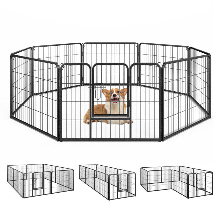 8 Panel 24/32/40 Inch Height Pet Fence Indoor Outdoor