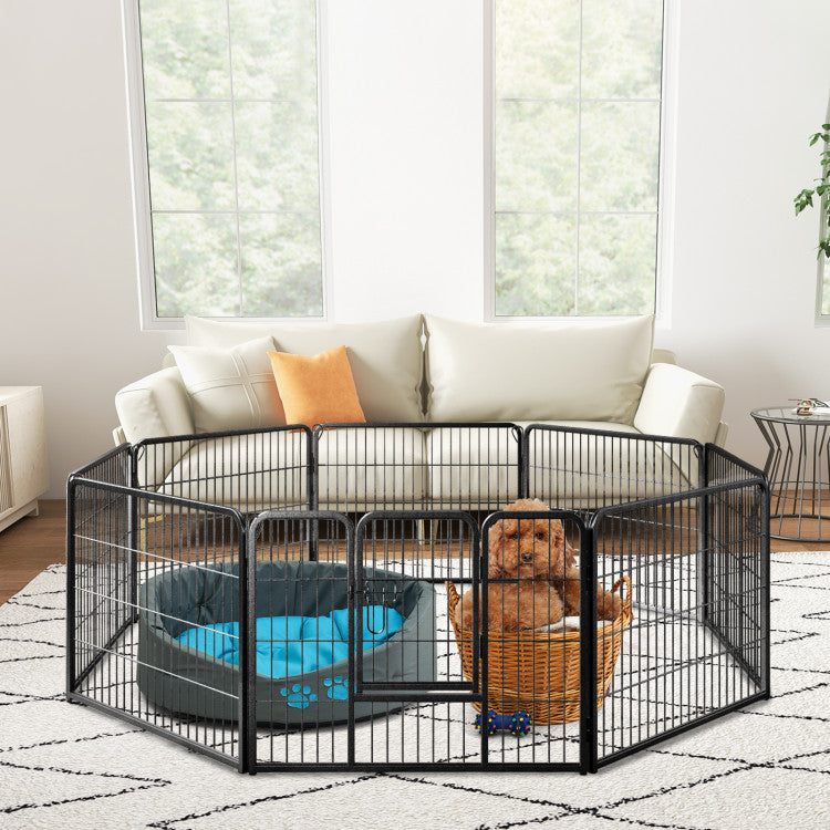 8 Panel 24/32/40 Inch Height Pet Fence Indoor Outdoor