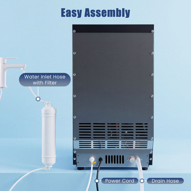 90 LBS/24H Commercial Nugget Ice Maker with Self-Cleaning