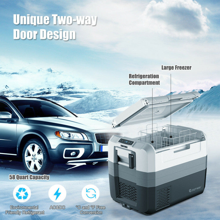 58/70 Quart Portable Electric Camping Car Cooler Car Refrigerator