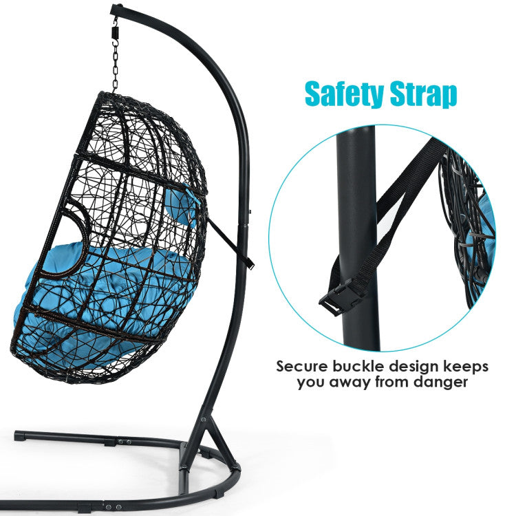 Indoor/Outdoor Hanging Cushioned Hammock Chair with Stand