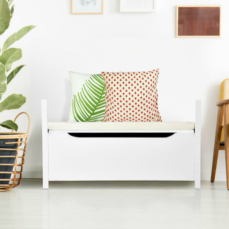 34.5 x 15.5 x 19.5 Inch Shoe Storage Bench with Cushion Seat