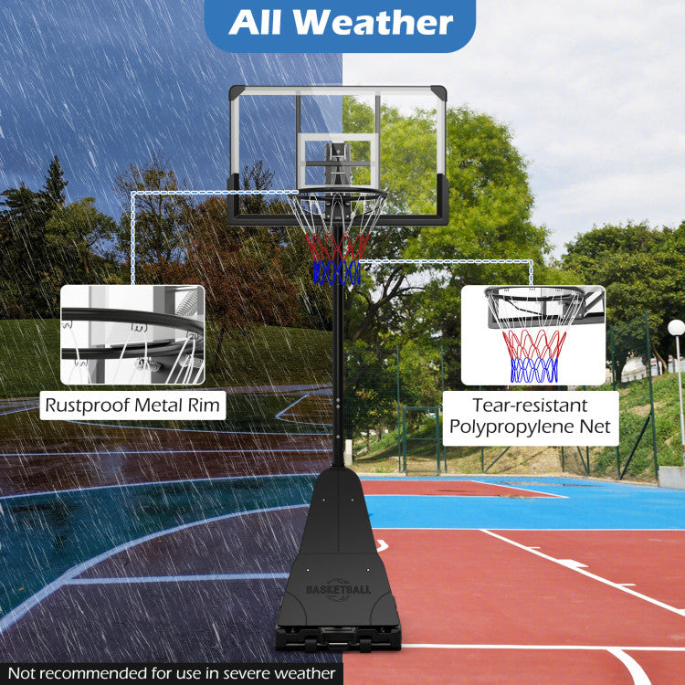 4.9-10 Feet Height Adjustable Portable Basketball Hoop Basketball Goal System