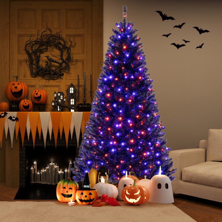 6/7/8 Feet Artificial Christmas Tree with 6 Lighting Modes and Spooky Sounds
