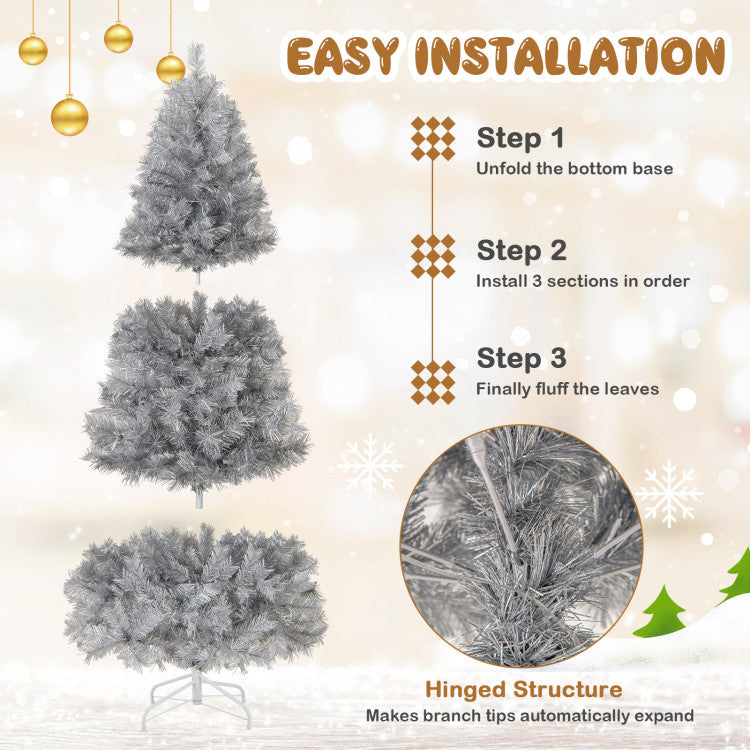 5/6/7 Feet Pre-Lit Artificial Christmas Tree Party Holiday Decoration