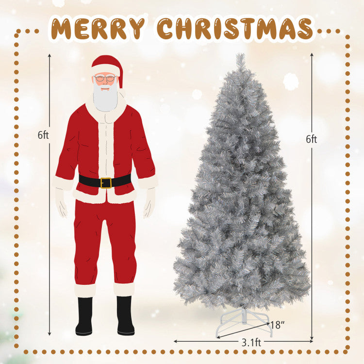 5/6/7 Feet Pre-Lit Artificial Christmas Tree Party Holiday Decoration