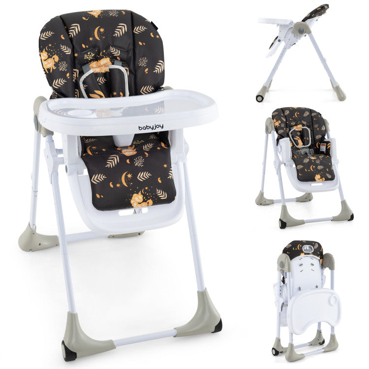 3-In-1 Convertible Baby High Chair with 7 Heights and Double Food Tray