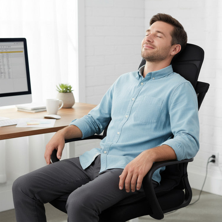 Back Massager Seat Cushion with Heat and 10 Vibration Motors for Pain Relief