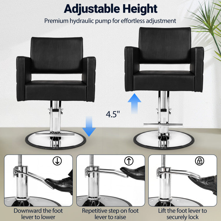 Barber Salon Chair Beauty Styling Chair with Hydraulic Pump and Adjustable Height 360°Swivel Spa Chair