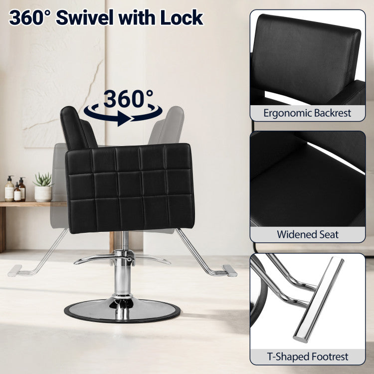 Barber Salon Chair Beauty Styling Chair with Hydraulic Pump and Adjustable Height 360°Swivel Spa Chair