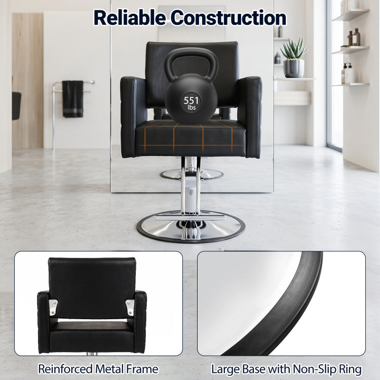 Barber Salon Chair Beauty Styling Chair with Hydraulic Pump and Adjustable Height 360°Swivel Spa Chair