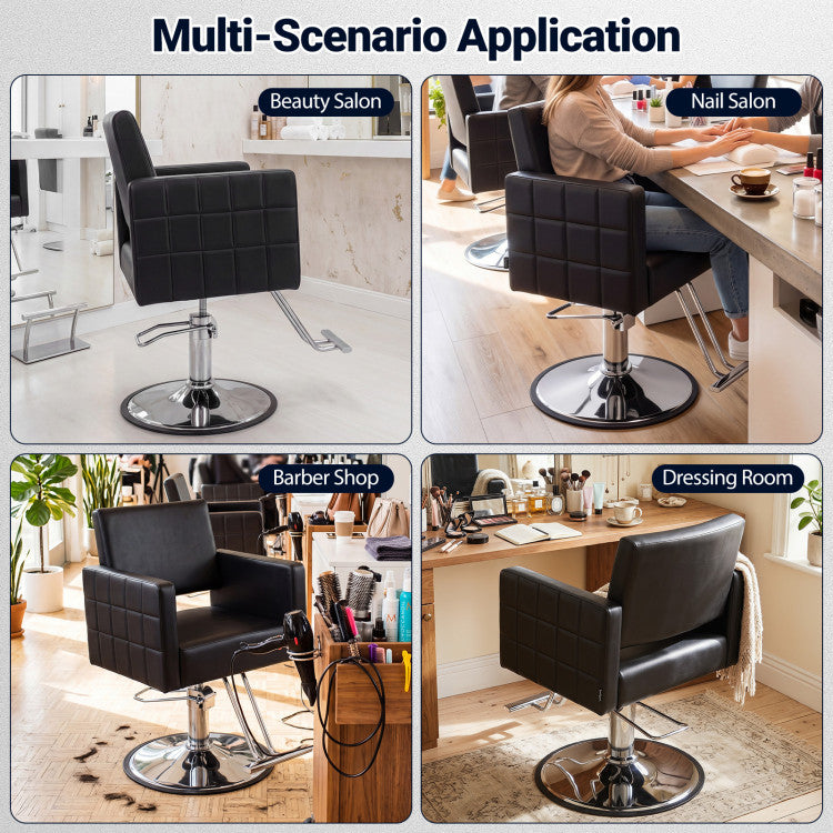 Barber Salon Chair Beauty Styling Chair with Hydraulic Pump and Adjustable Height 360°Swivel Spa Chair