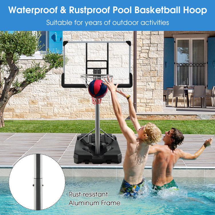 Basketball Hoop with 5.4-6.6FT Adjustable Height and 50 Inch Backboard