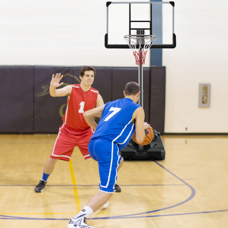 Basketball Hoop with 5.4-6.6FT Adjustable Height and 50 Inch Backboard